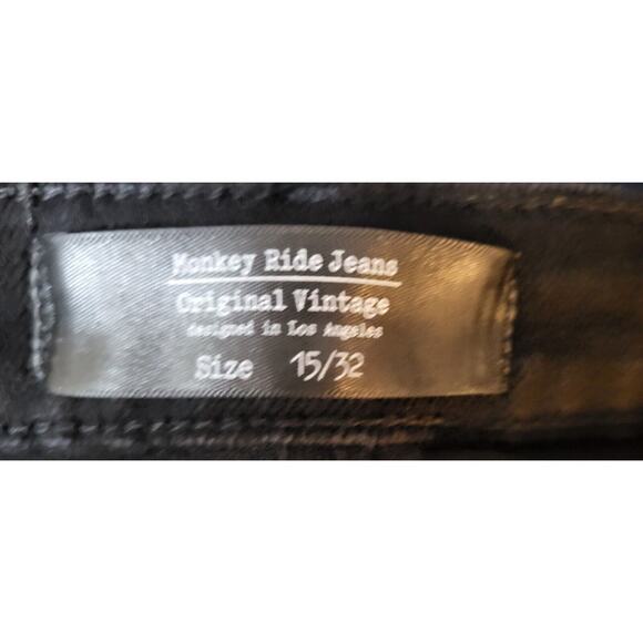 Monkey Ride Jeans Size Juniors Size 15/32 Ankle Straight Mid Rise Black Denim - Picture 9 of 16